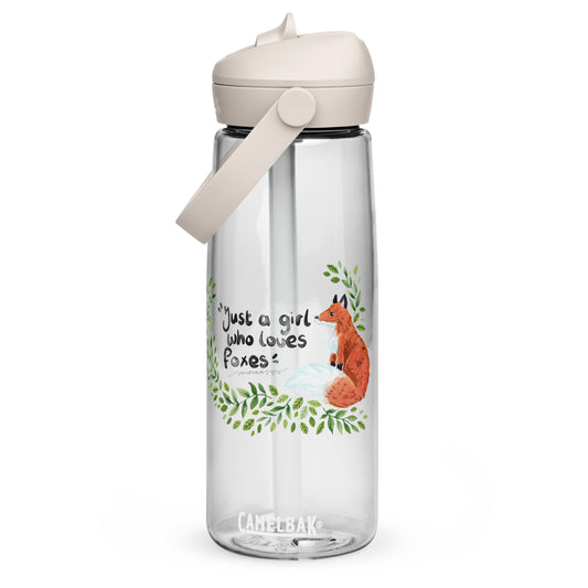 💧 🦊💚 Just a Girl Who Loves Foxes – Flip Straw Water Bottle 💚🦊 - SANDRAAS