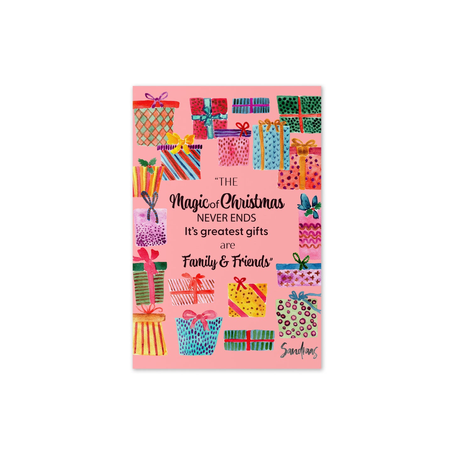 Greeting card - Pink - Magic of Christmas