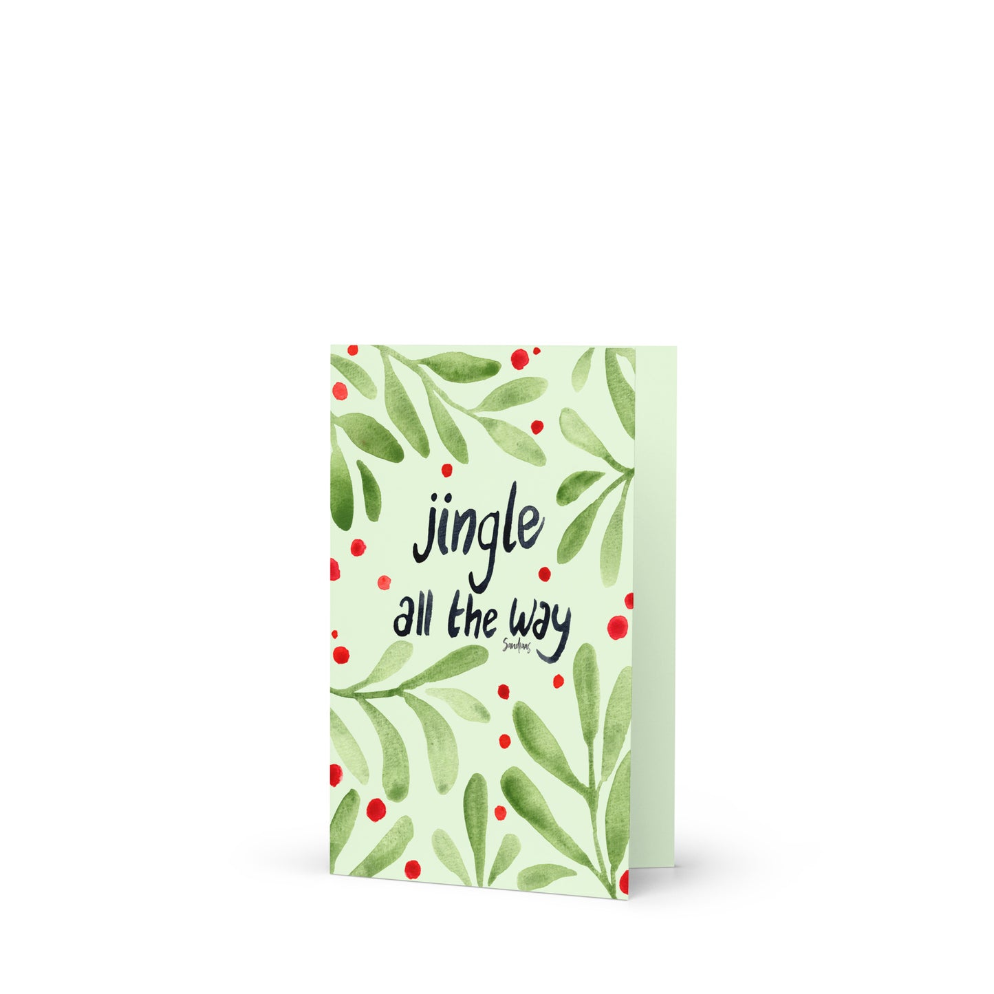 Greeting card - Light Green - Jingle all the way