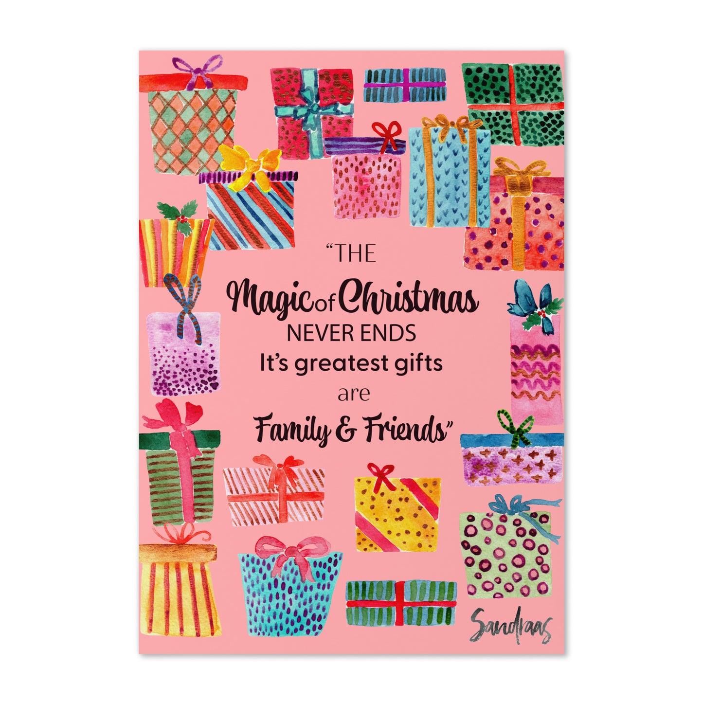 Greeting card - Pink - Magic of Christmas