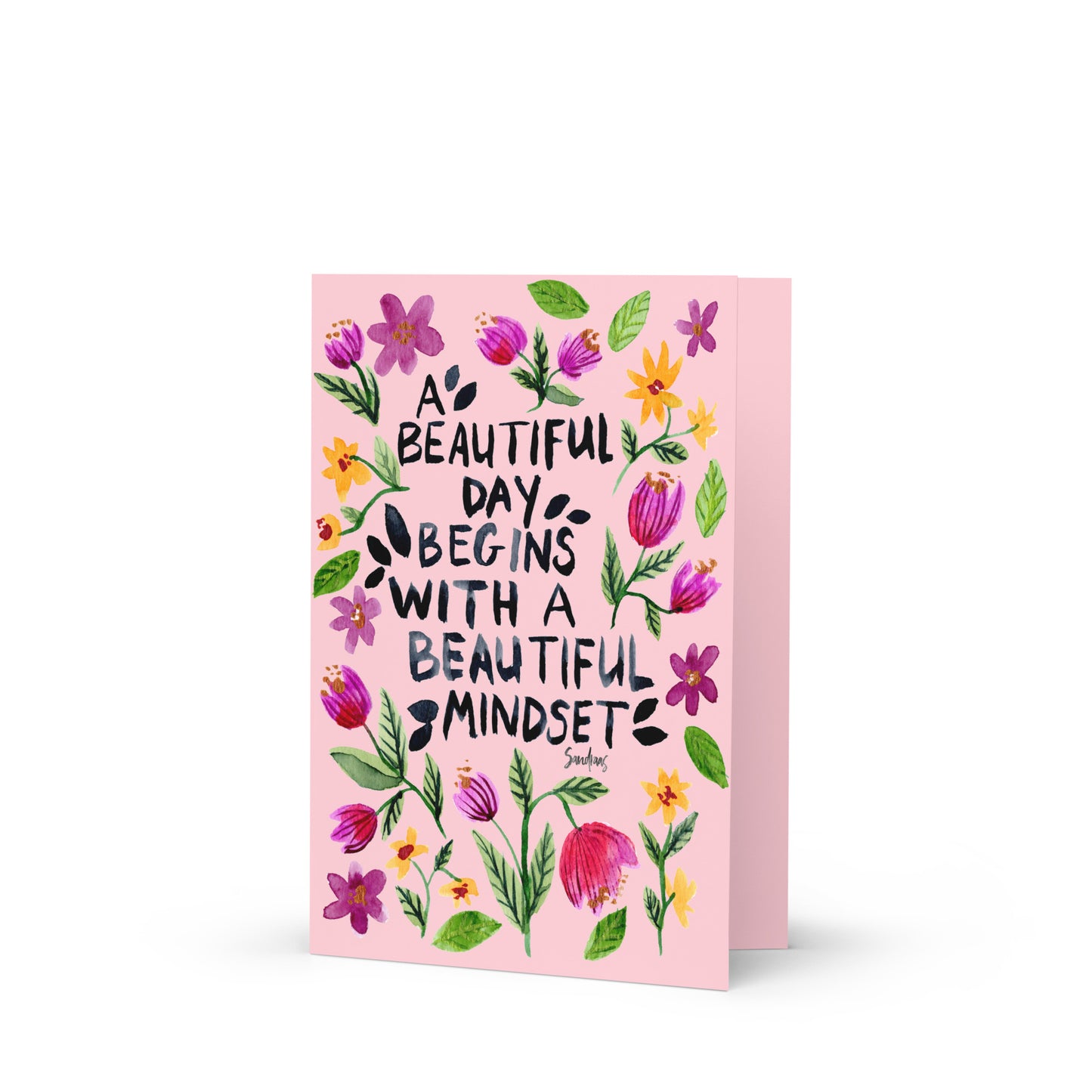 Greeting card - A beautiful day... - Pink