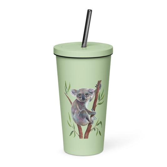 Insulated tumbler with a straw - Koala