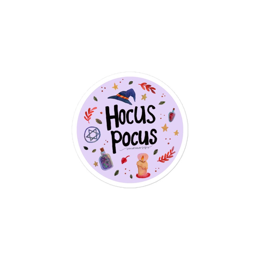 Hocus Pocus Halloween Sticker • Watercolor Witchy Vinyl Decal • Spooky Bubble - Free Adhesive Sticker - SANDRAAS