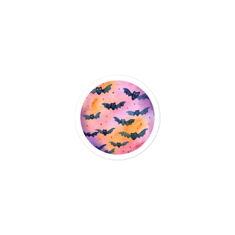 Halloween Bats Sticker • Watercolor Bat Illustration Vinyl Decal • Spooky Bubble - Free Adhesive Sticker - SANDRAAS