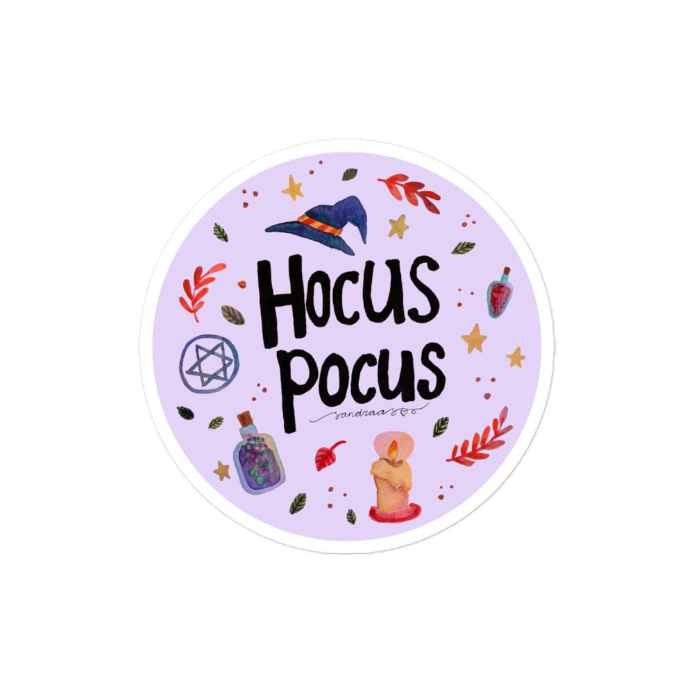 Hocus Pocus Halloween Sticker • Watercolor Witchy Vinyl Decal • Spooky Bubble - Free Adhesive Sticker - SANDRAAS