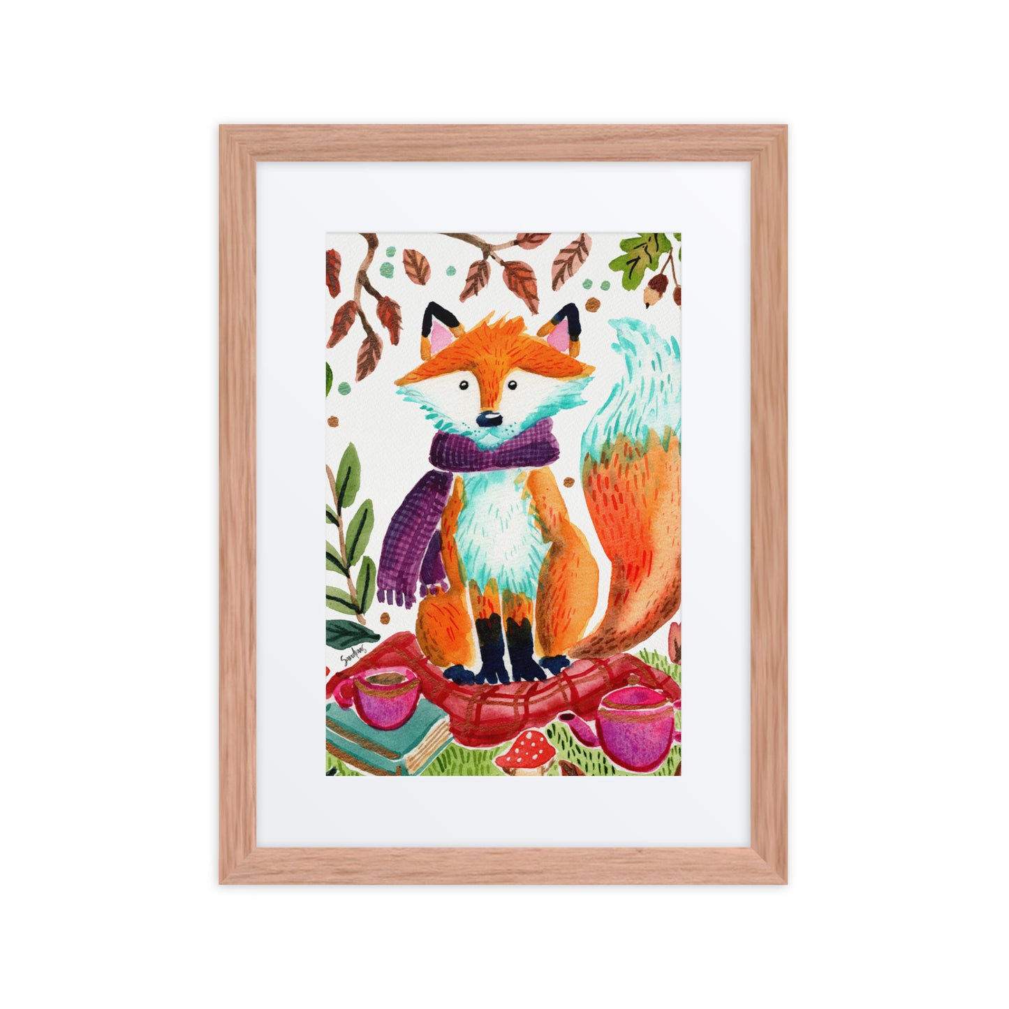 Framed poster - Cozy Fox Autumn Scene