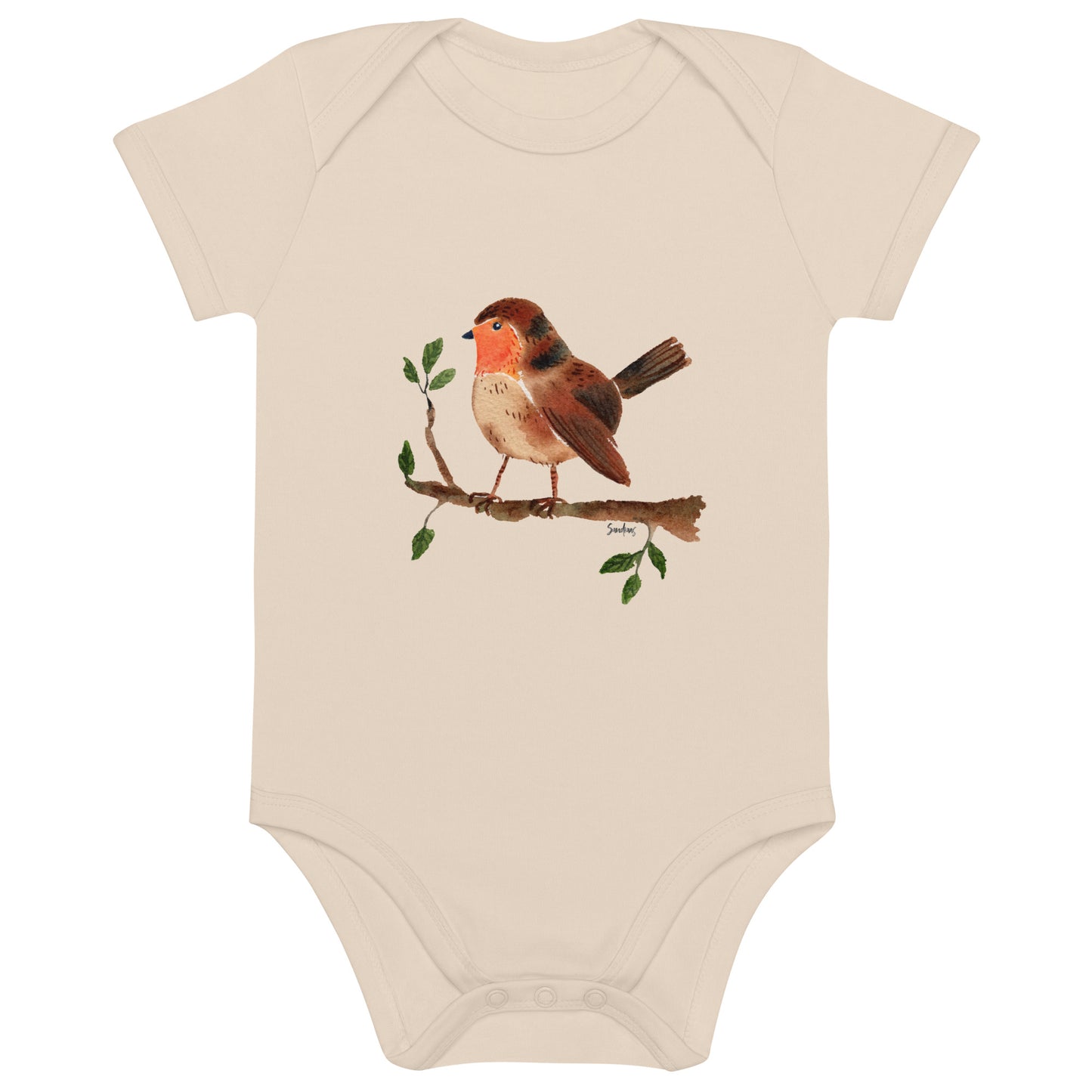 Organic cotton baby bodysuit - Robin