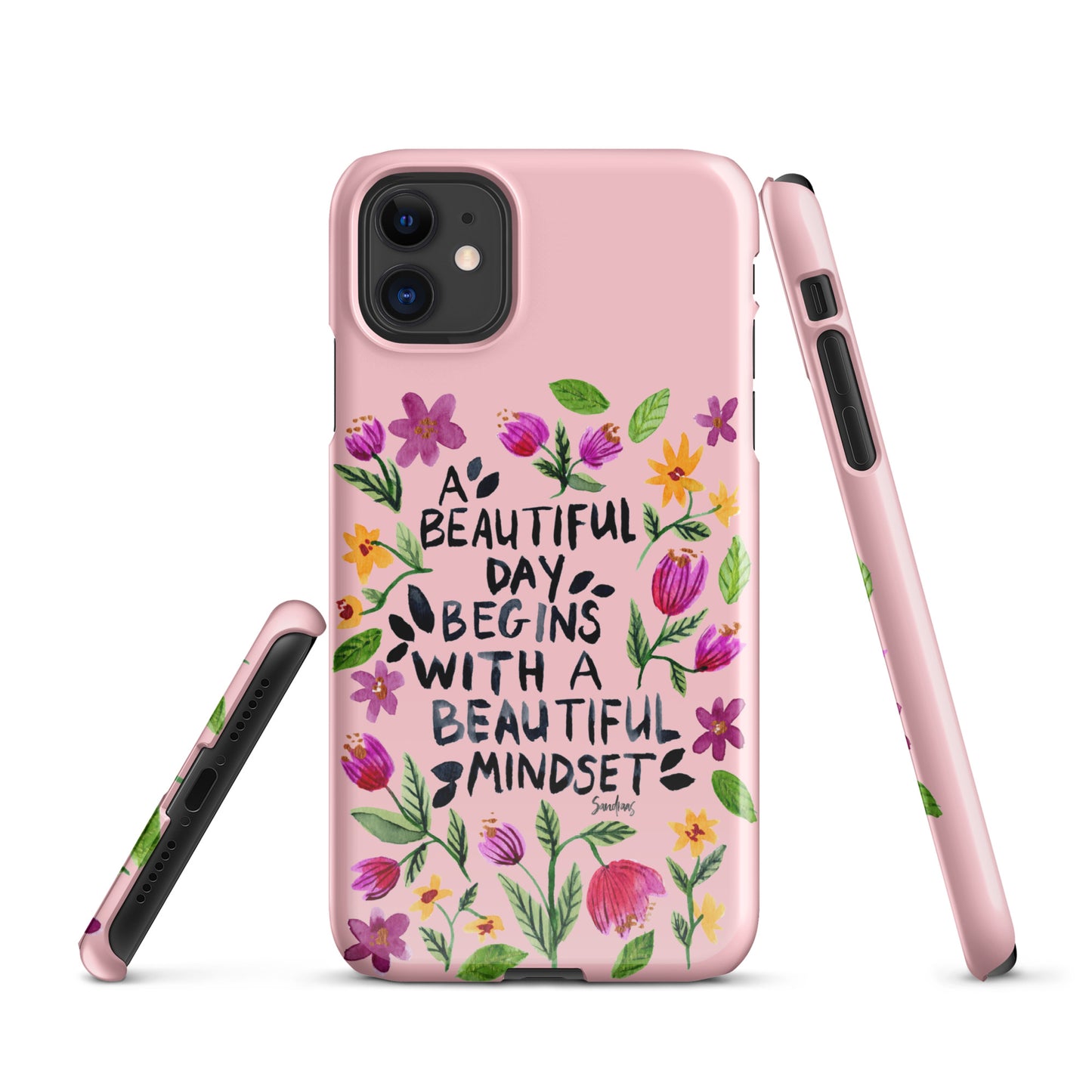 Snap case for iPhone® - Beautiful mindset - Pink