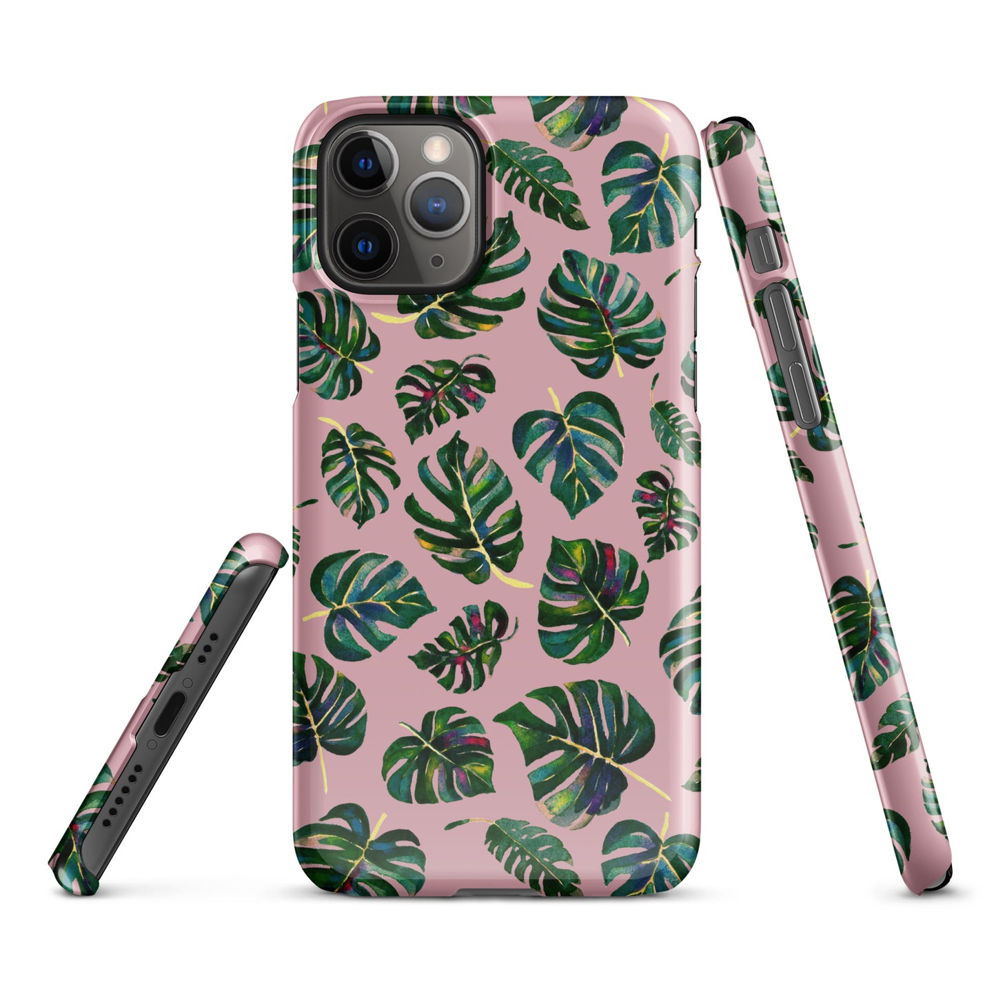 Snap case for iPhone® - Monstera Leaves - Pink