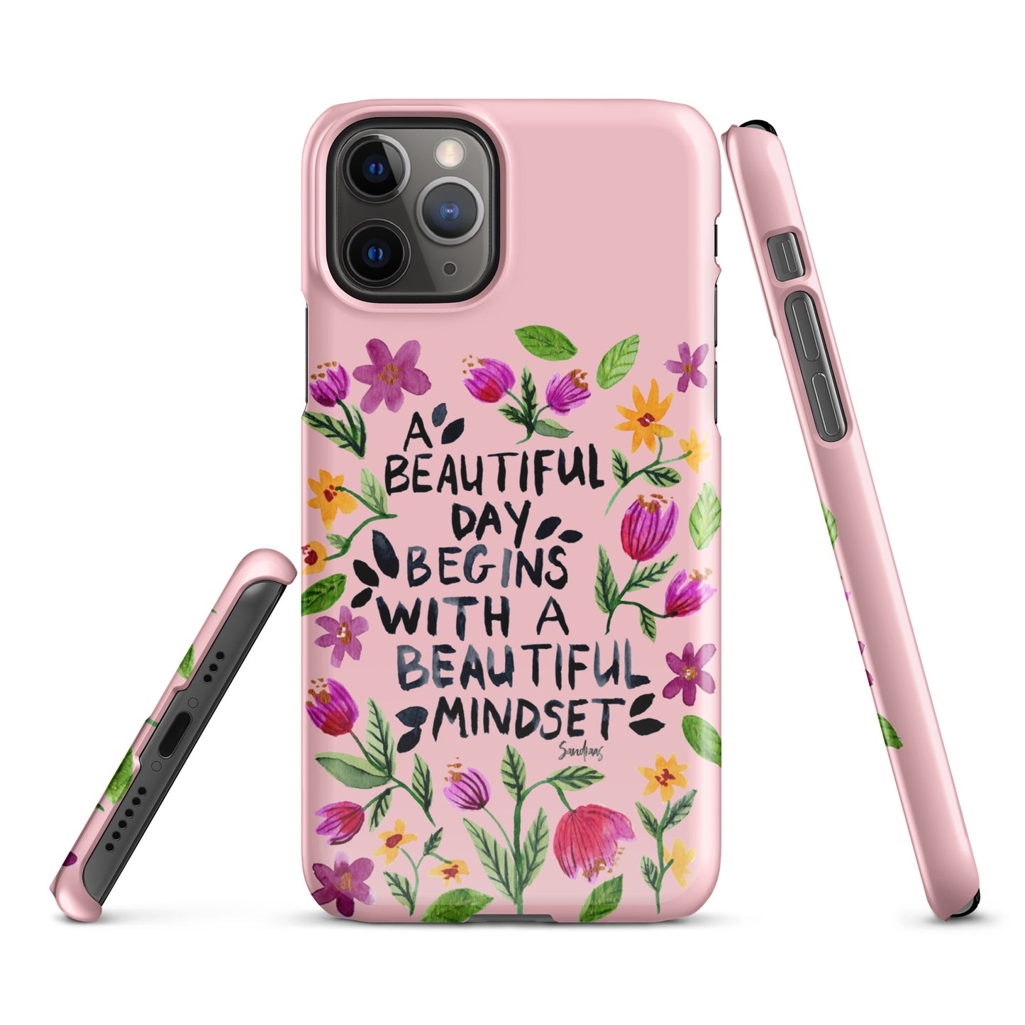 Snap case for iPhone® - Beautiful mindset - Pink