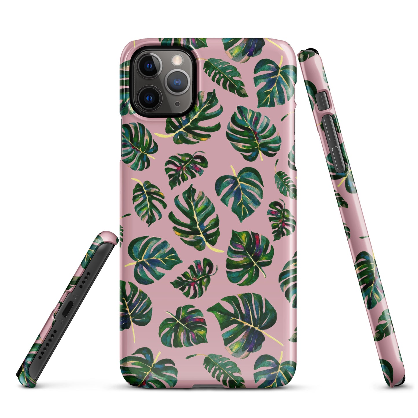 Snap case for iPhone® - Monstera Leaves - Pink