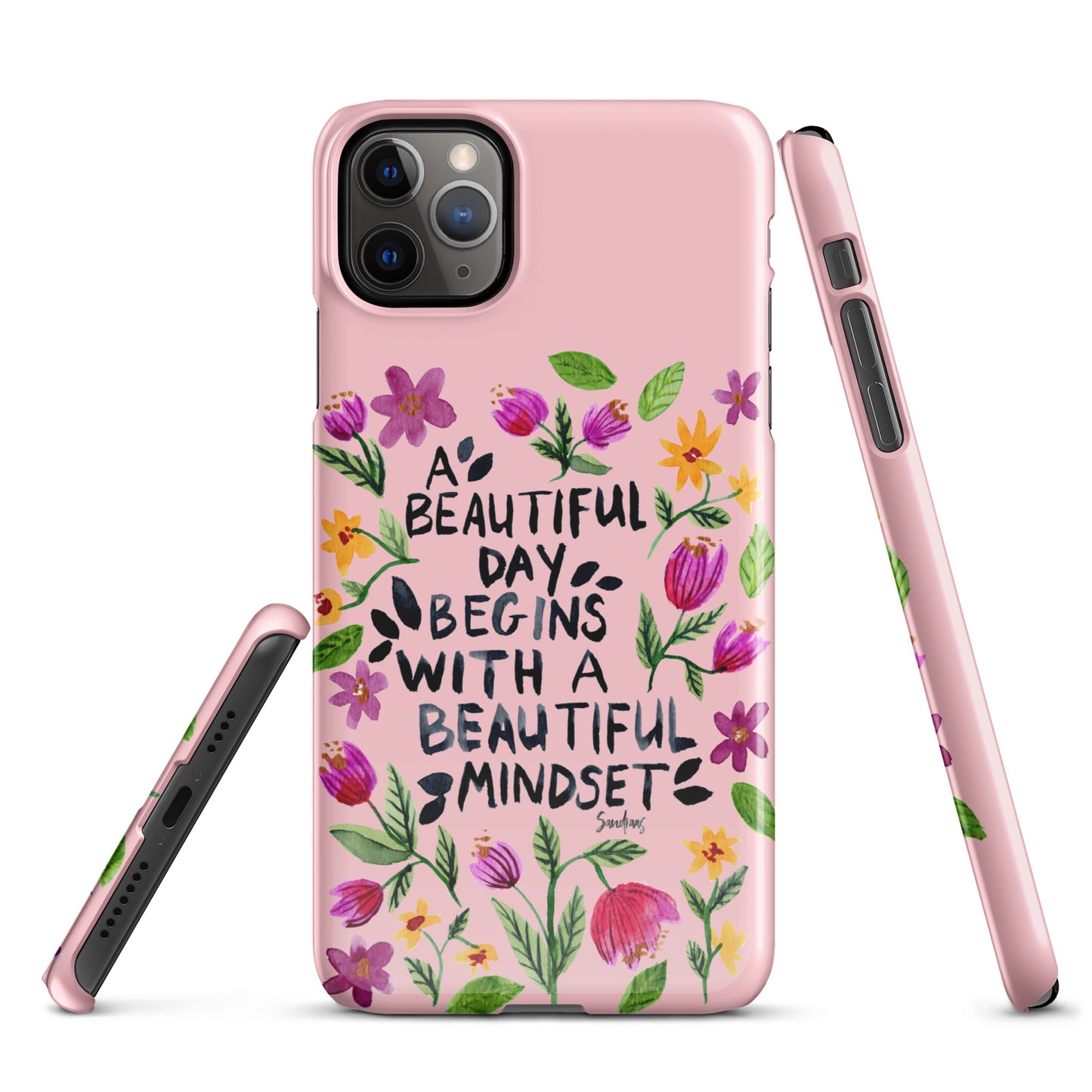 Snap case for iPhone® - Beautiful mindset - Pink