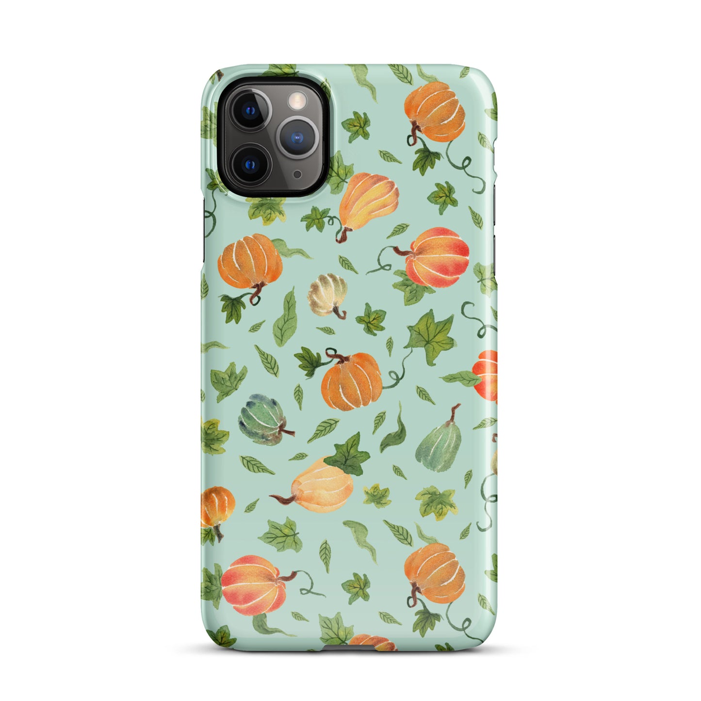 Snap case for iPhone® - Pumpkins Pattern Green