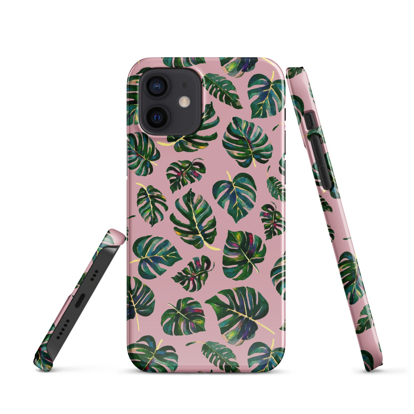 Snap case for iPhone® - Monstera Leaves - Pink