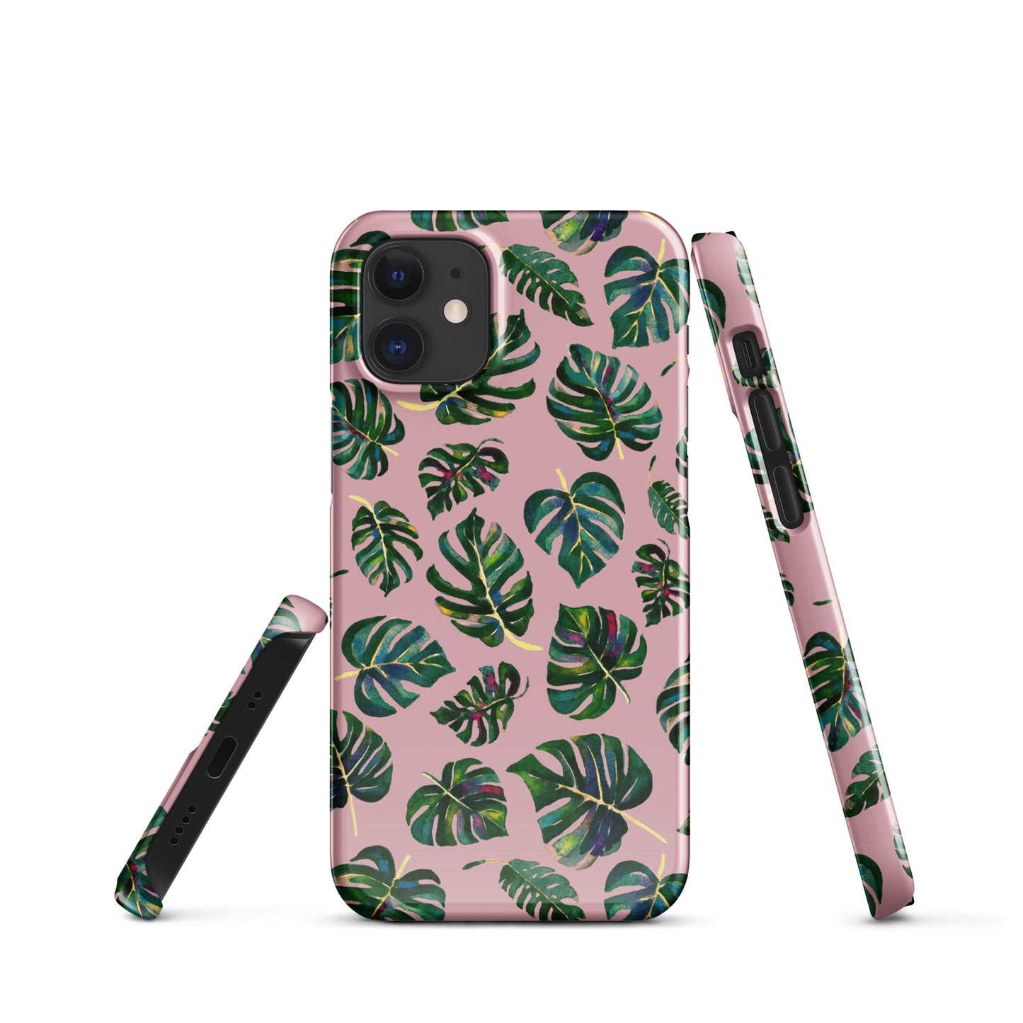 Snap case for iPhone® - Monstera Leaves - Pink