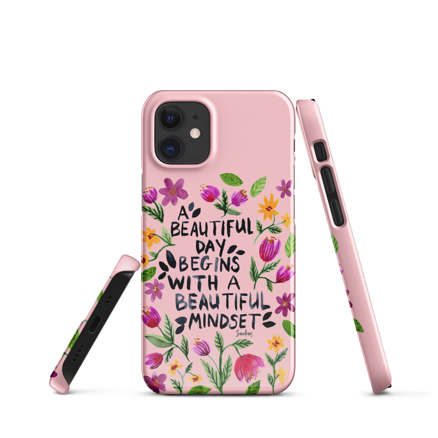 Snap case for iPhone® - Beautiful mindset - Pink