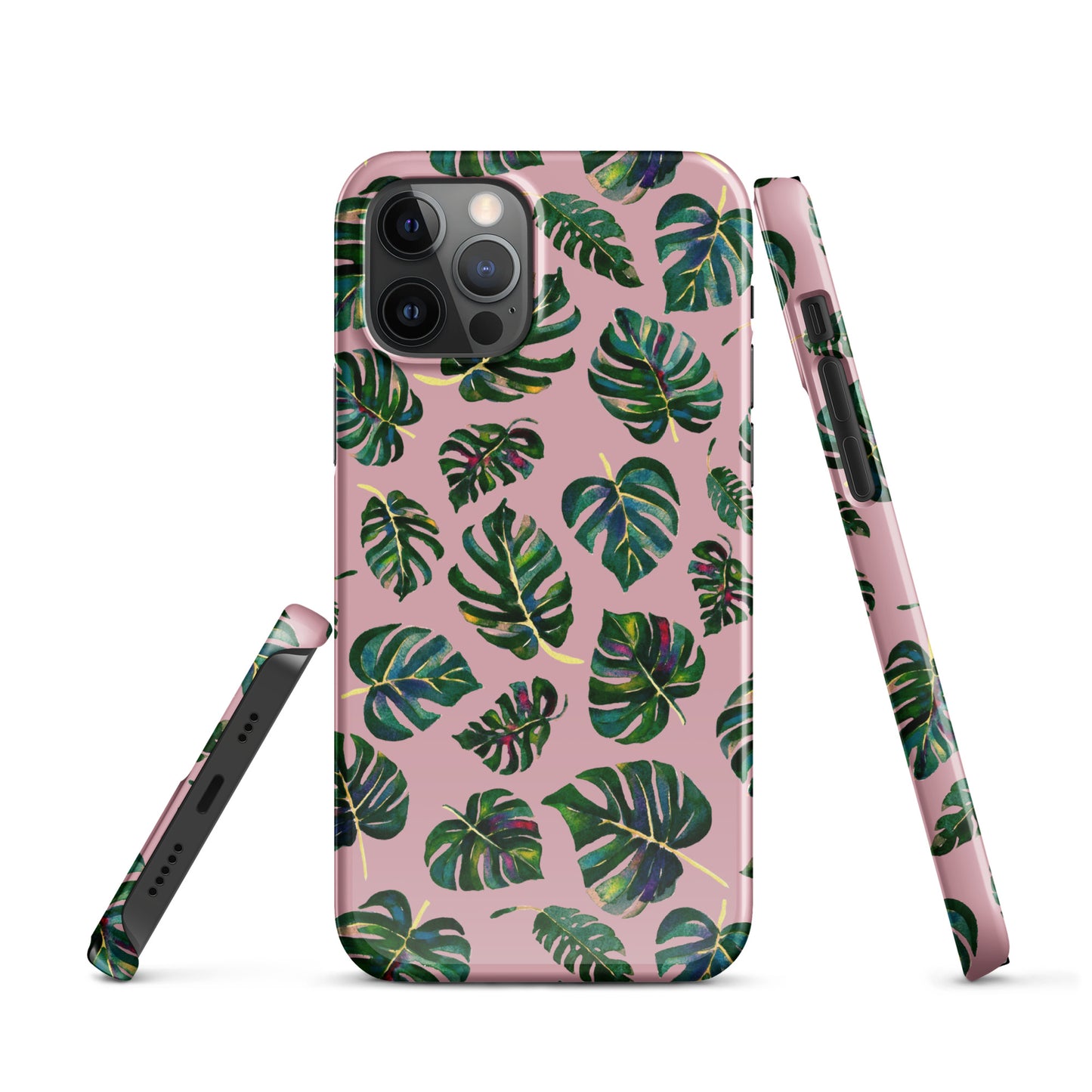 Snap case for iPhone® - Monstera Leaves - Pink