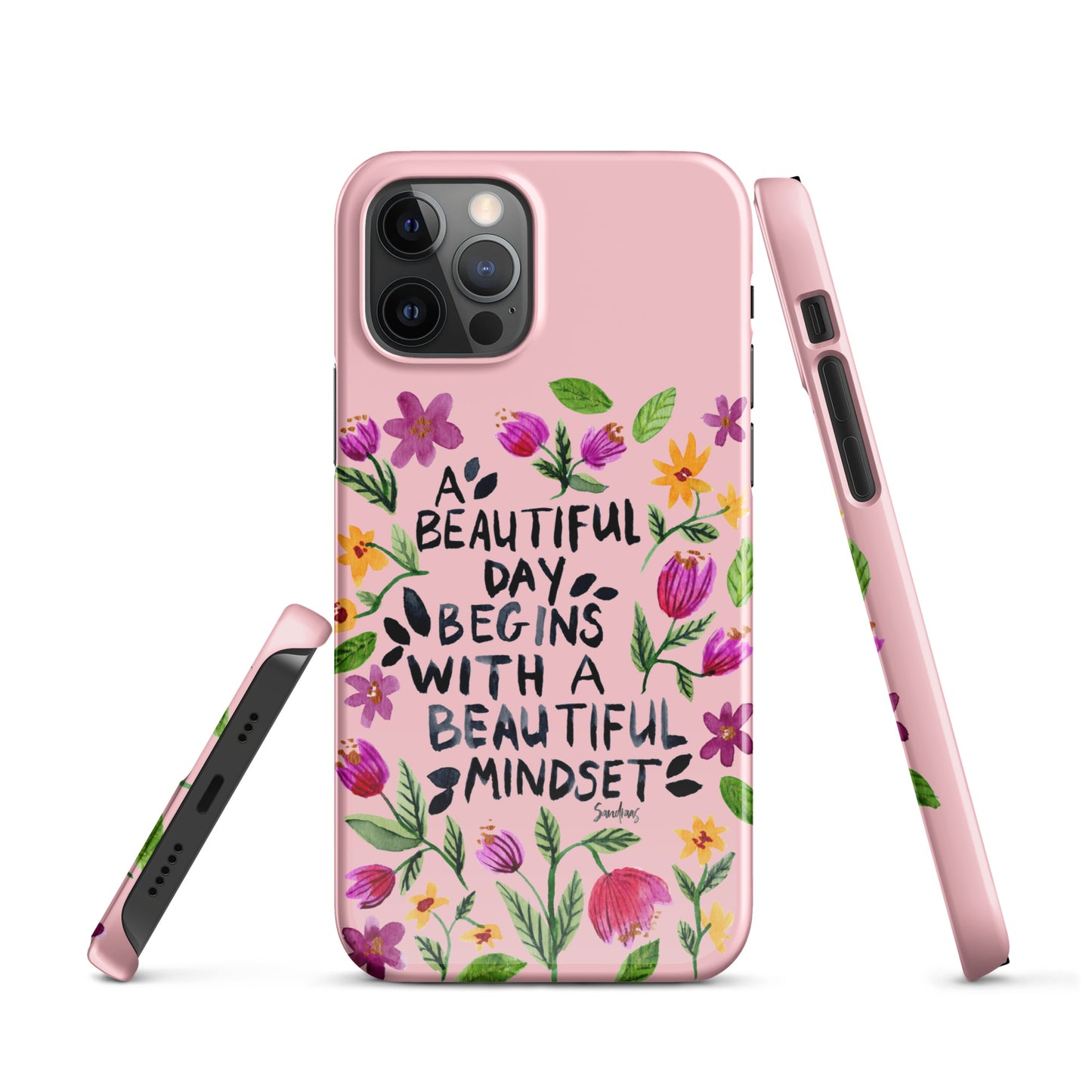 Snap case for iPhone® - Beautiful mindset - Pink