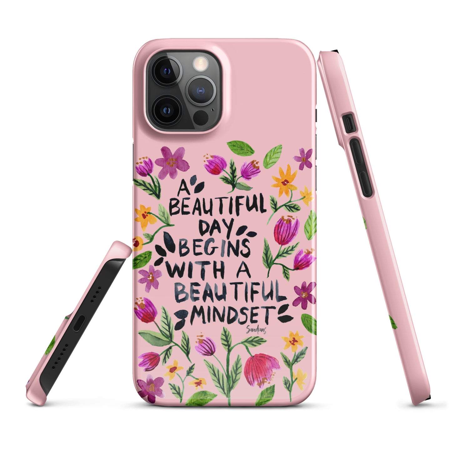 Snap case for iPhone® - Beautiful mindset - Pink