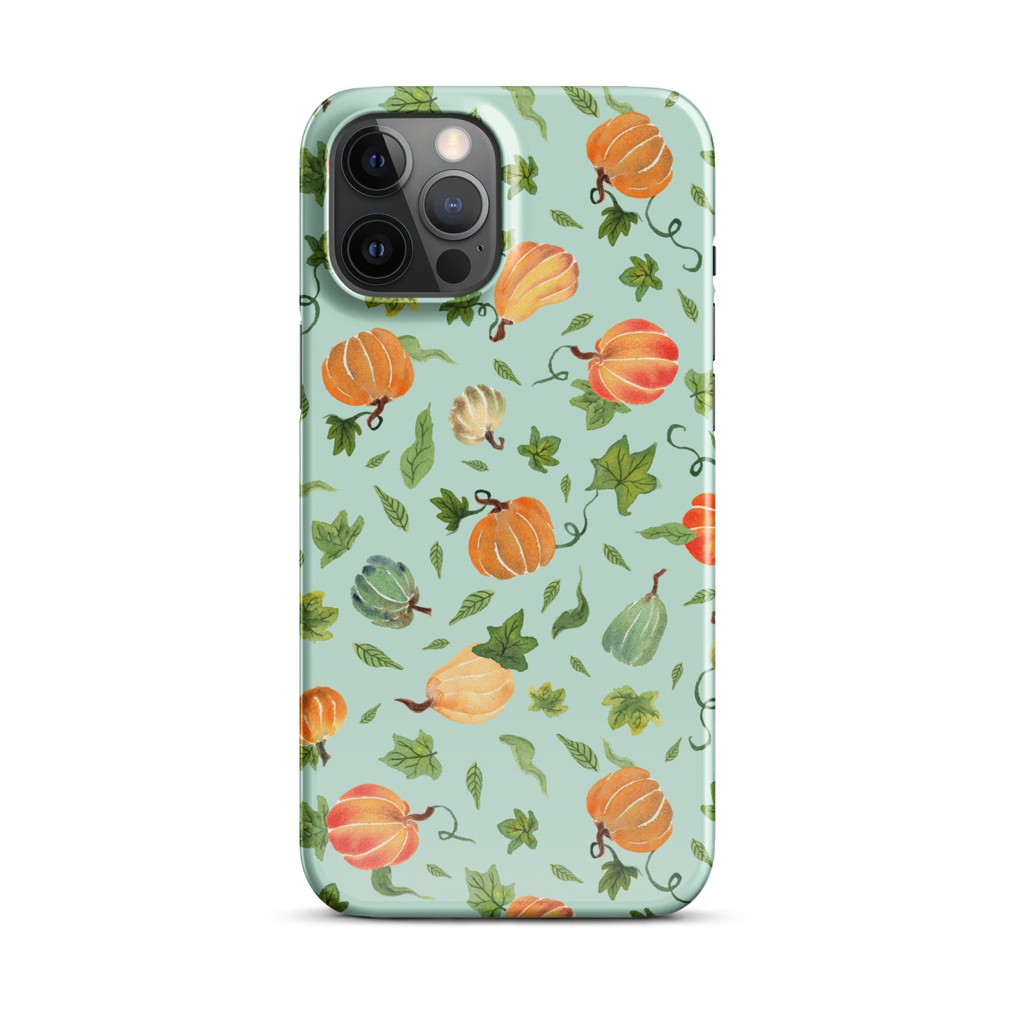 Snap case for iPhone® - Pumpkins Pattern Green