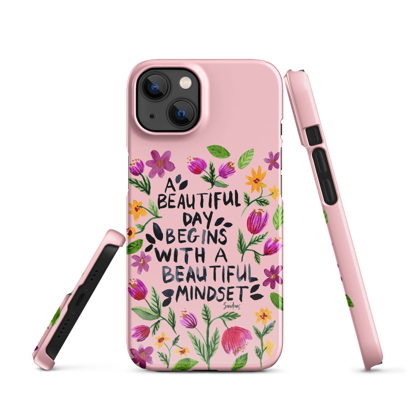 Snap case for iPhone® - Beautiful mindset - Pink