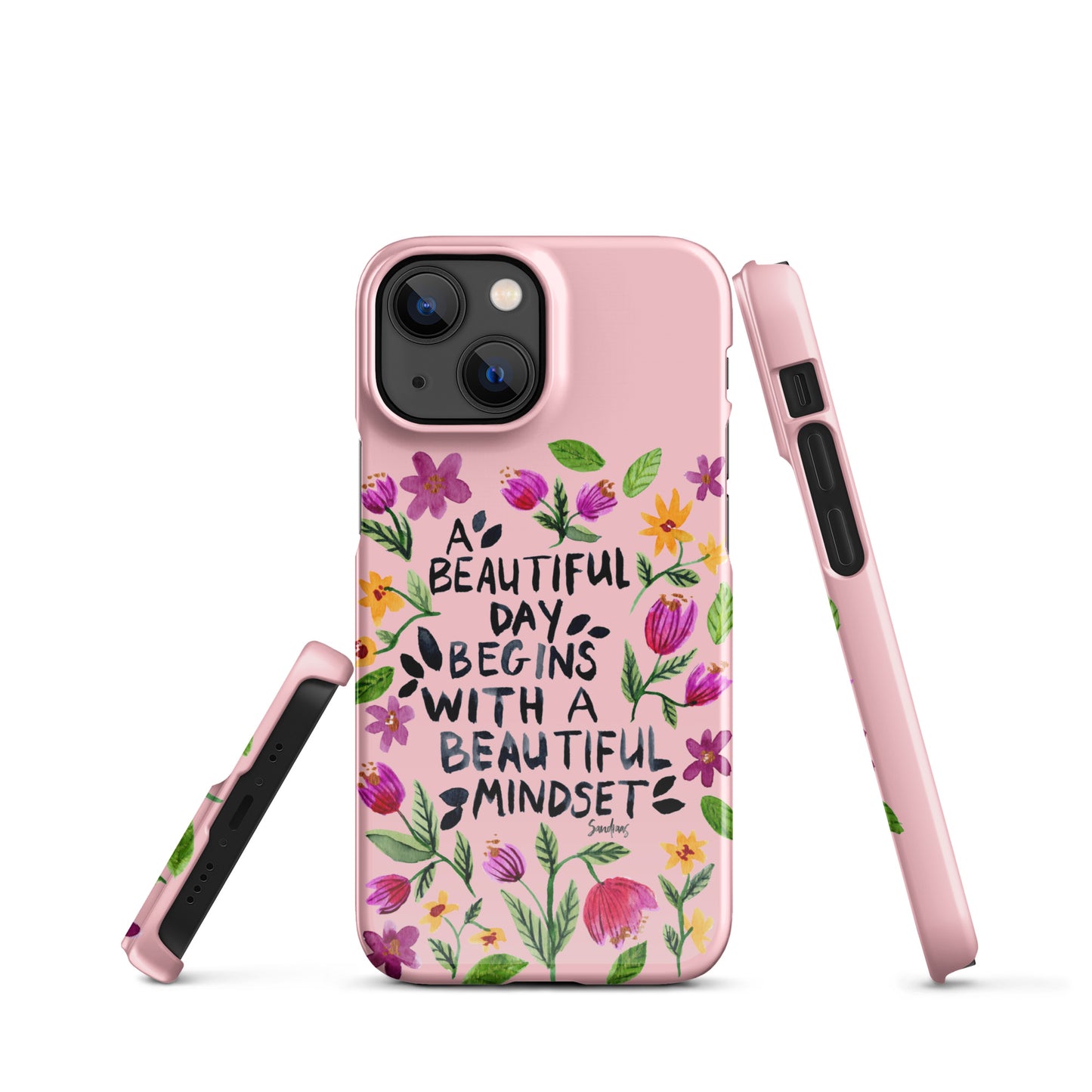 Snap case for iPhone® - Beautiful mindset - Pink