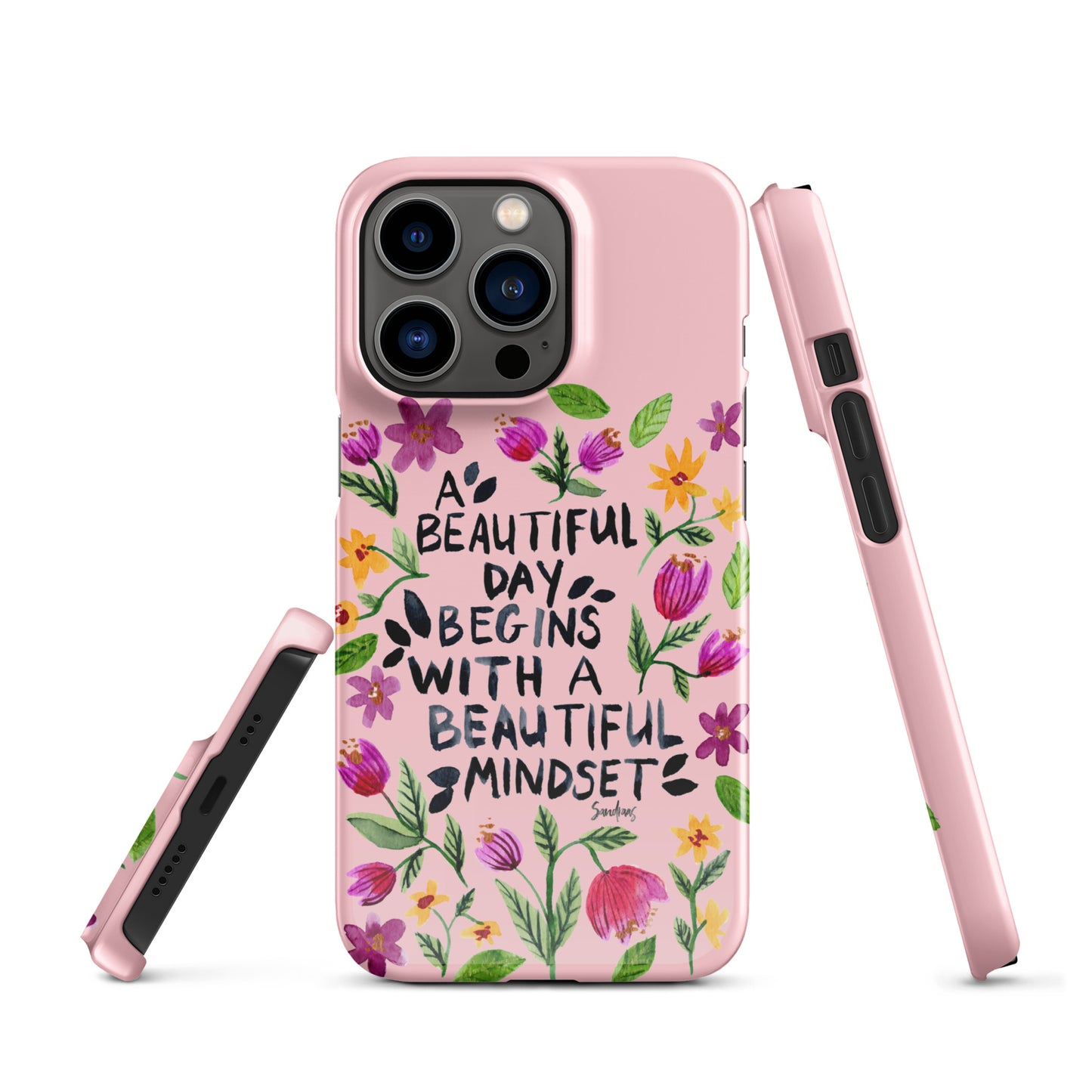 Snap case for iPhone® - Beautiful mindset - Pink