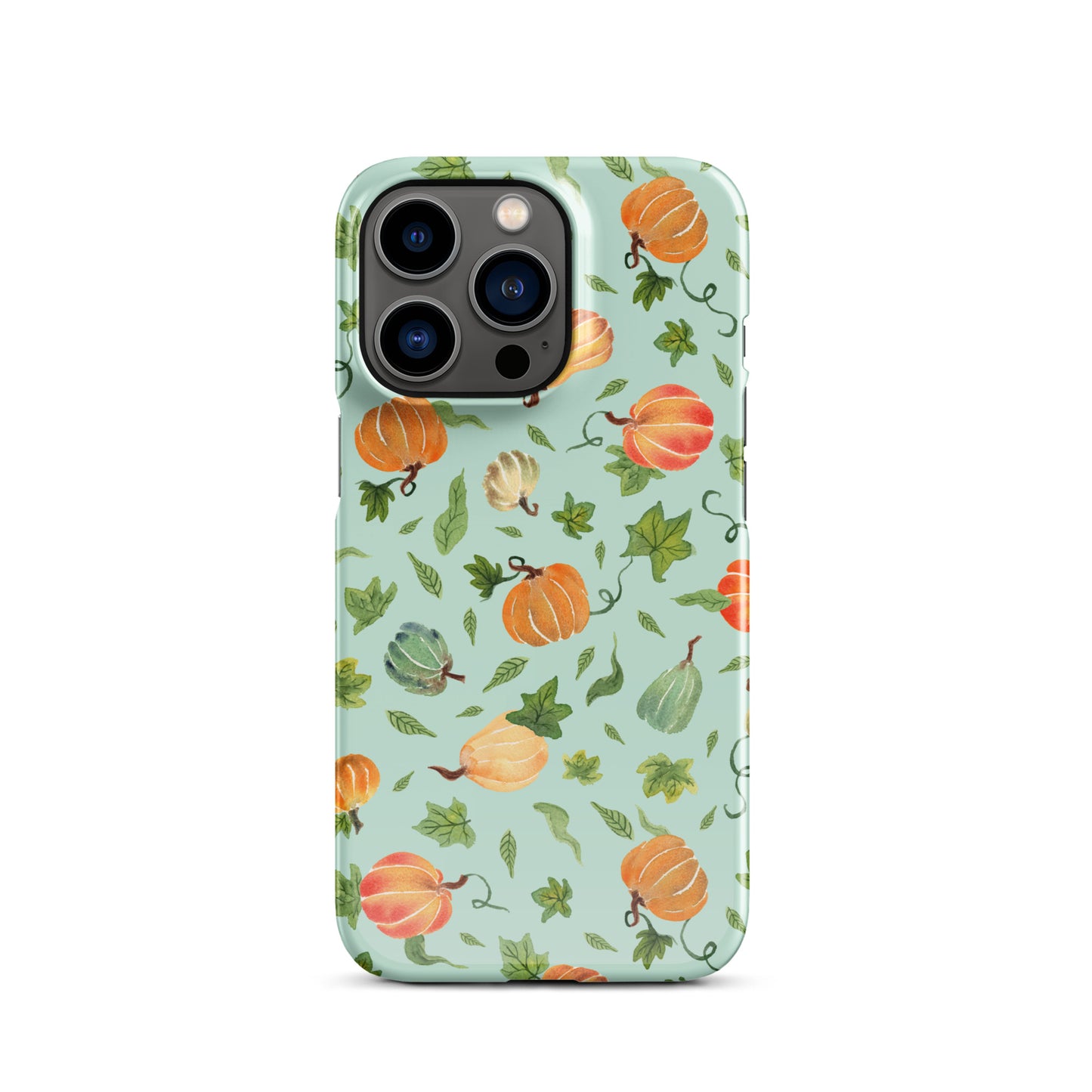 Snap case for iPhone® - Pumpkins Pattern Green