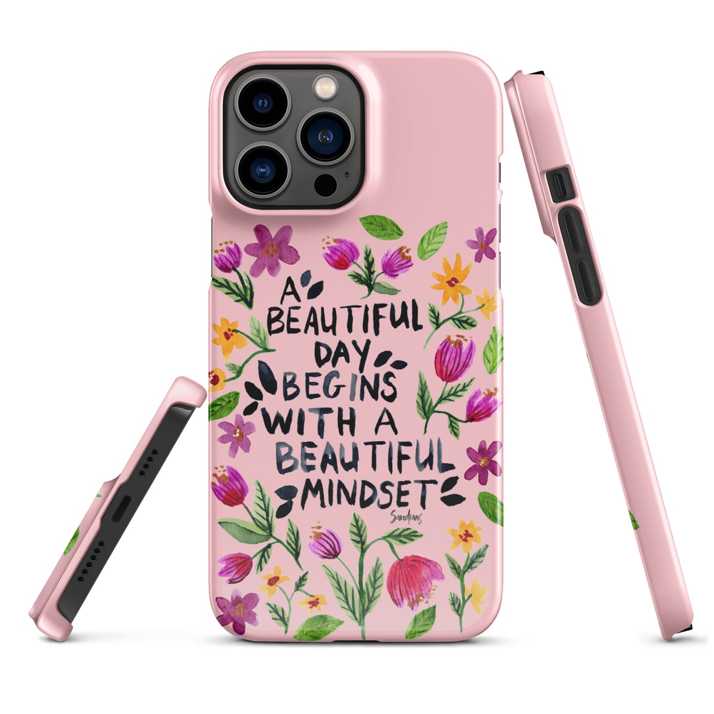 Snap case for iPhone® - Beautiful mindset - Pink