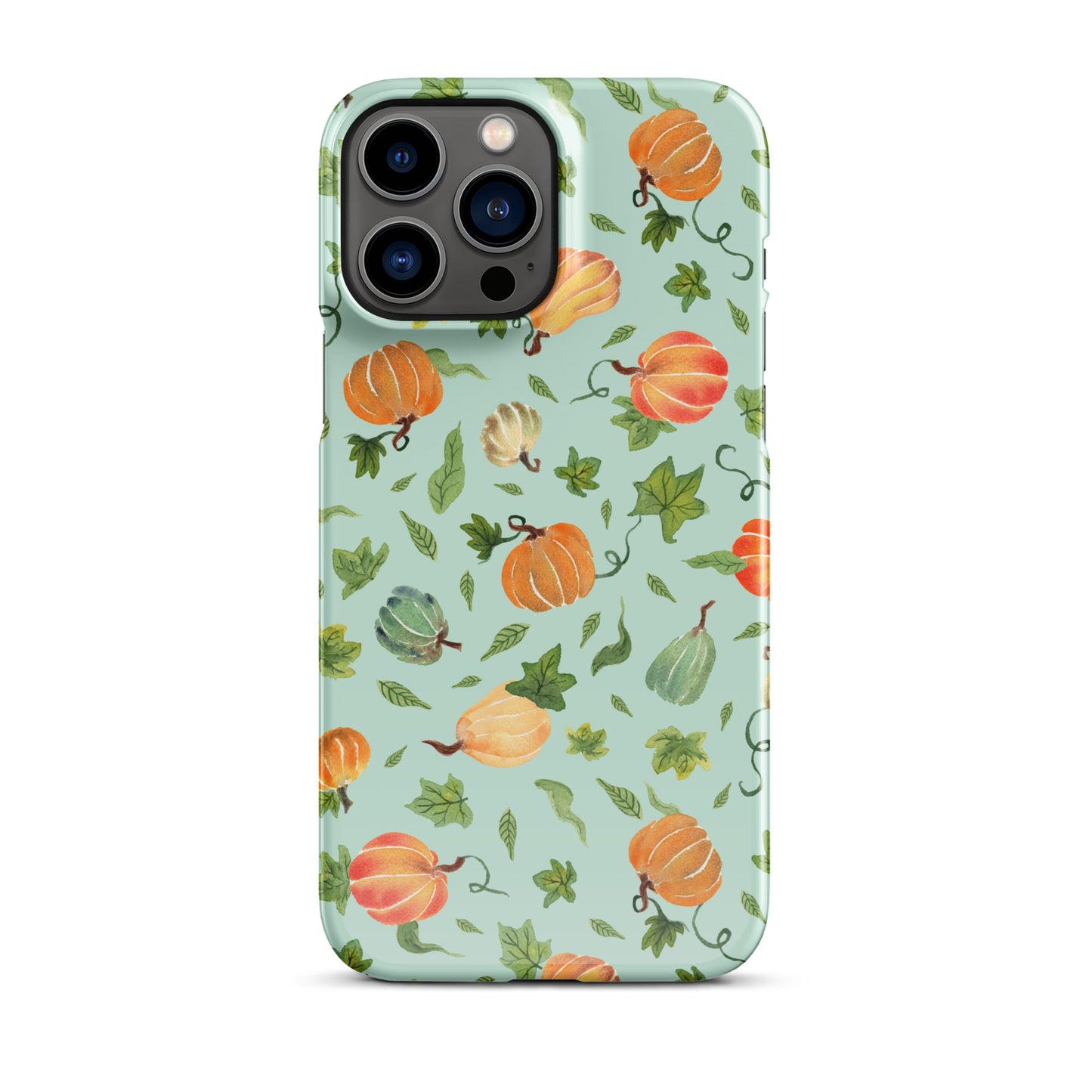 Snap case for iPhone® - Pumpkins Pattern Green