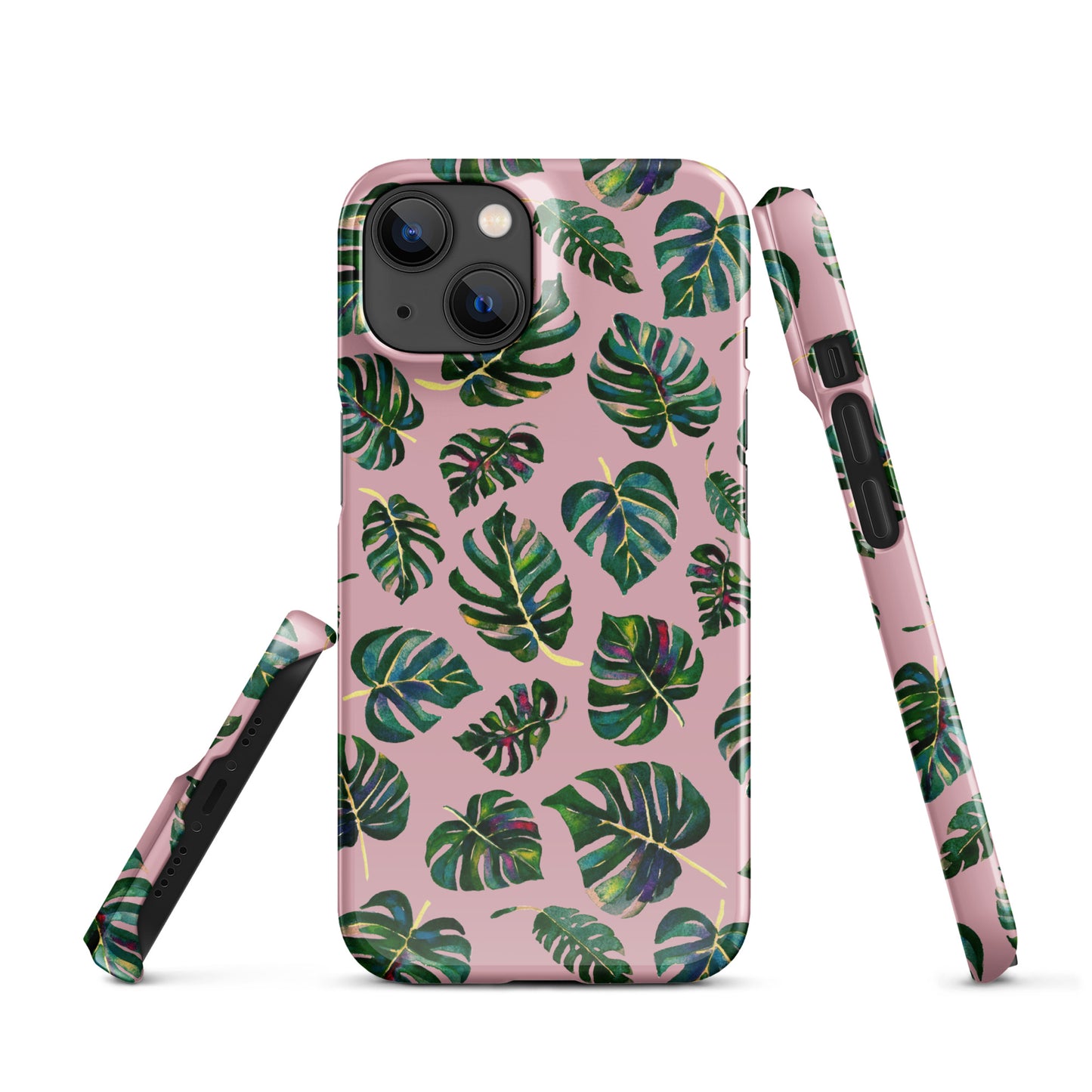 Snap case for iPhone® - Monstera Leaves - Pink