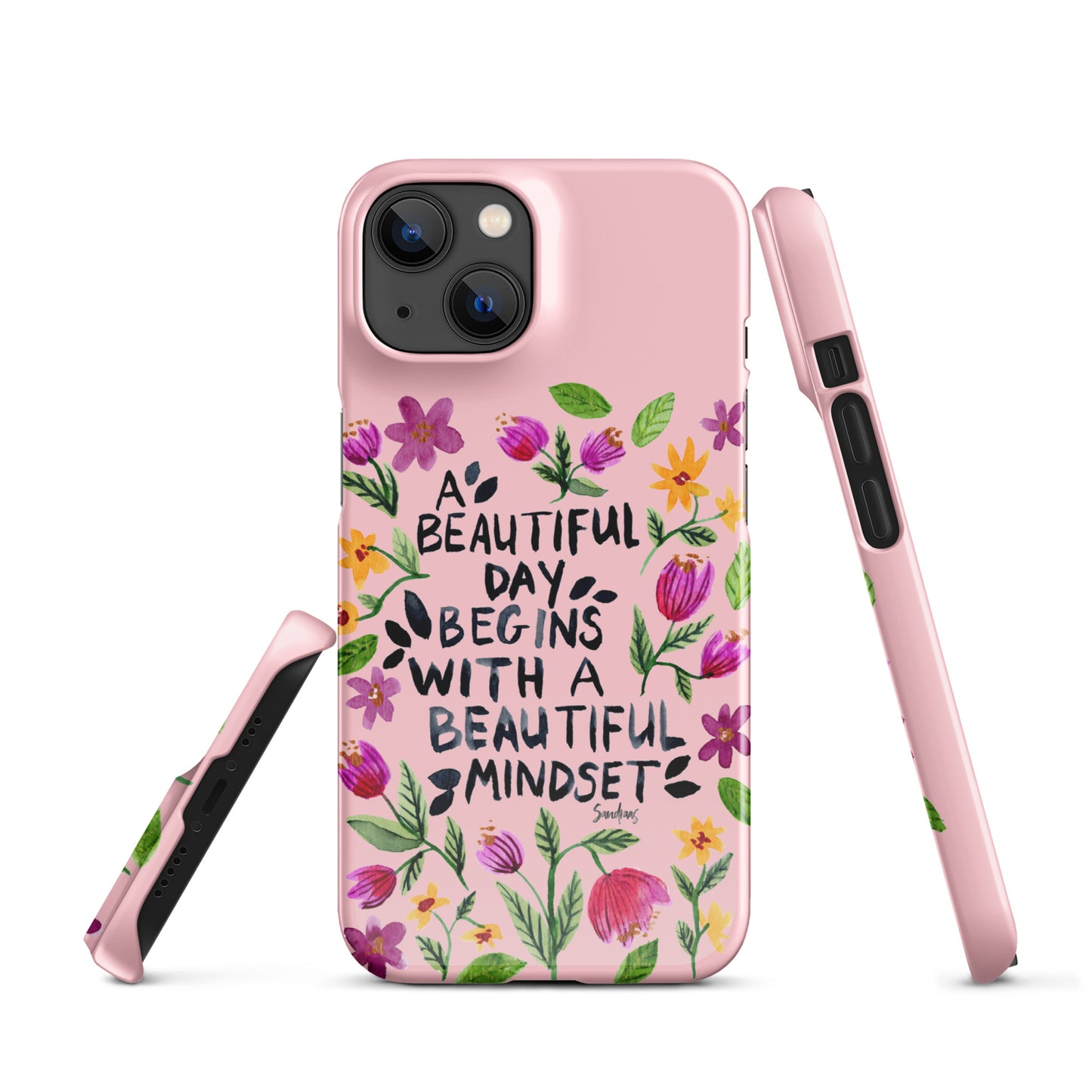 Snap case for iPhone® - Beautiful mindset - Pink