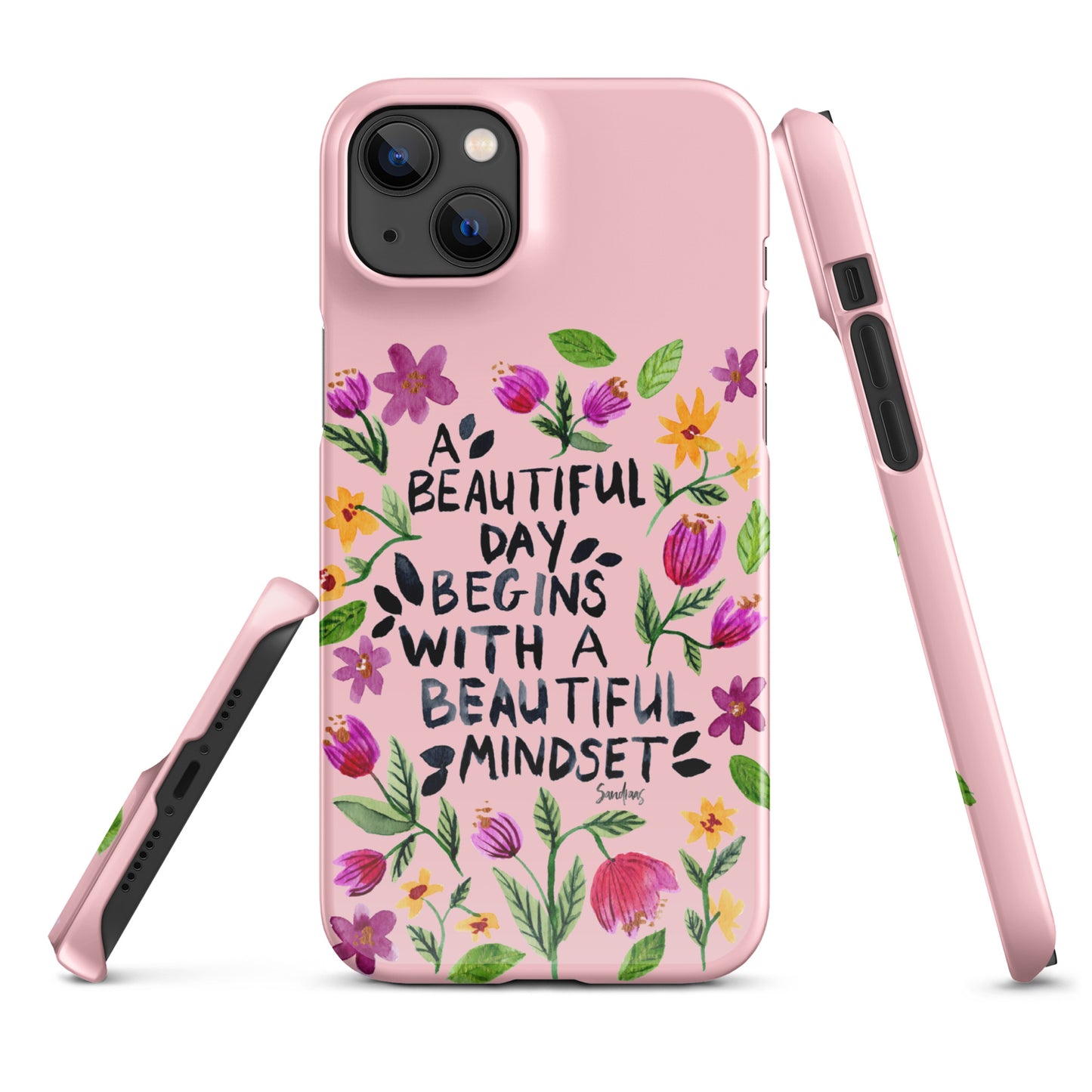 Snap case for iPhone® - Beautiful mindset - Pink