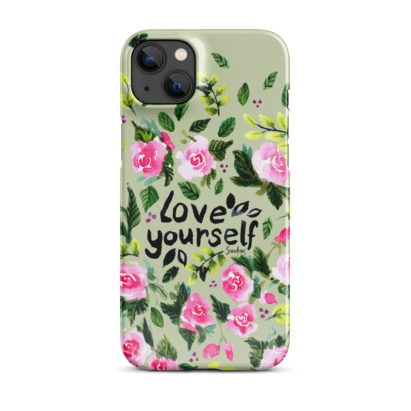 Snap case for iPhone® - Love yourself - Green with florals