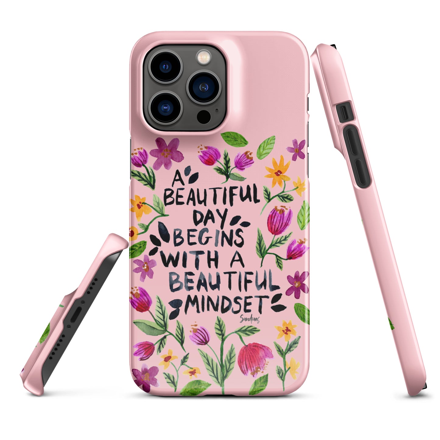 Snap case for iPhone® - Beautiful mindset - Pink