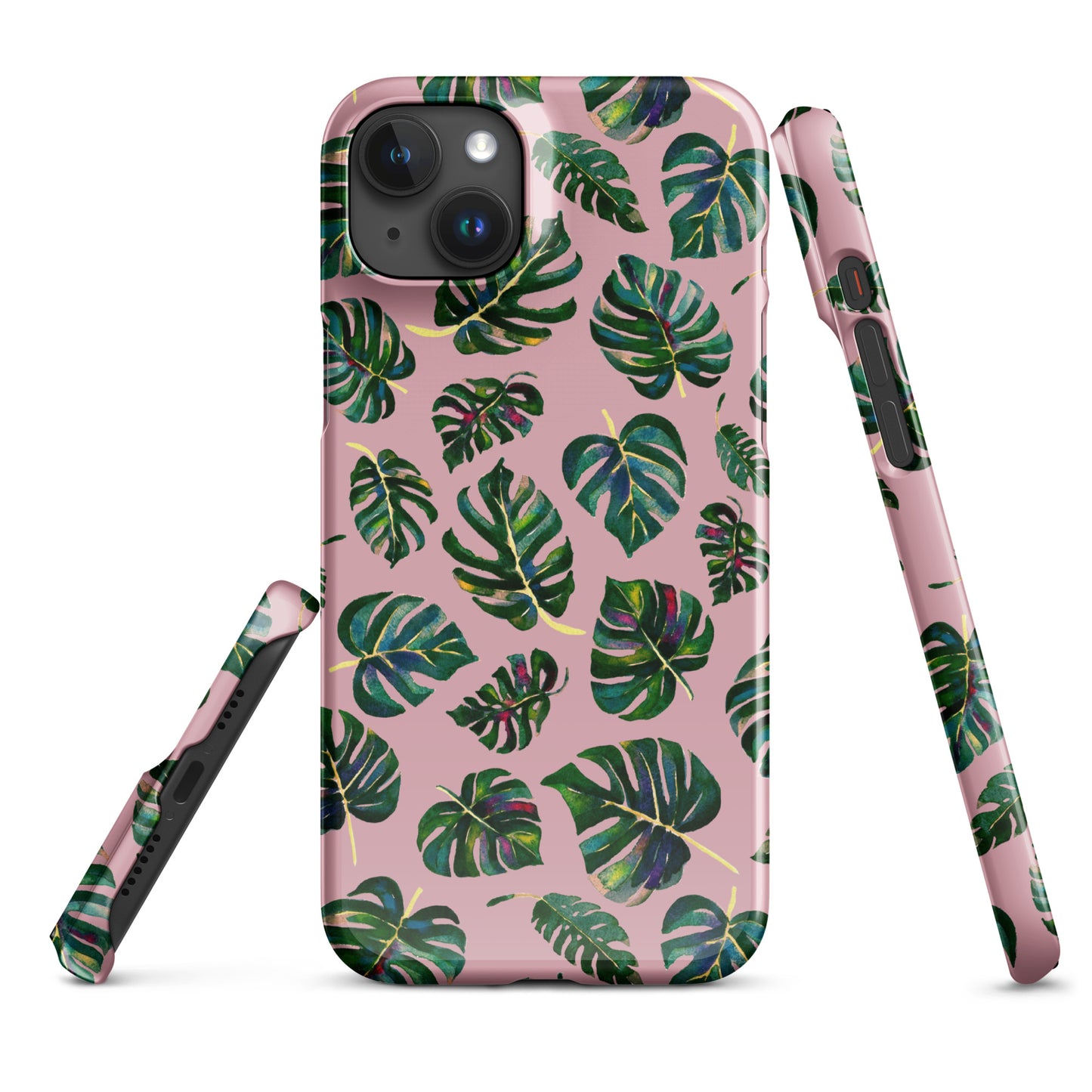 Snap case for iPhone® - Monstera Leaves - Pink