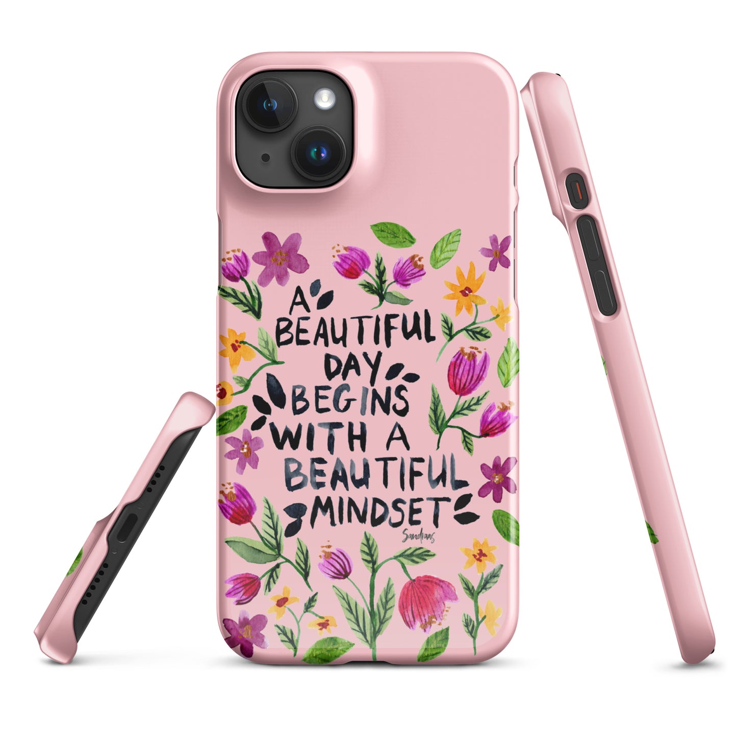 Snap case for iPhone® - Beautiful mindset - Pink