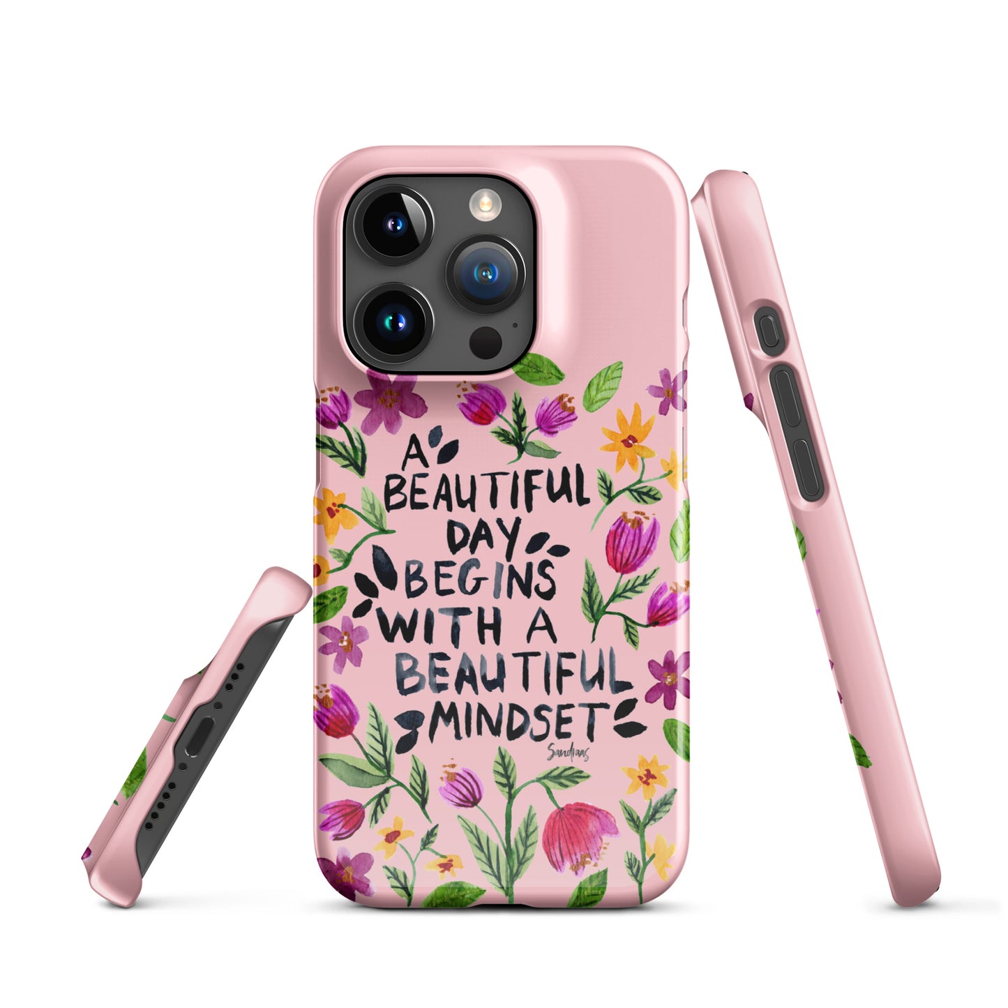 Snap case for iPhone® - Beautiful mindset - Pink