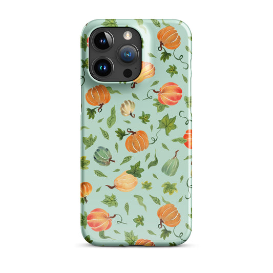 Snap case for iPhone® - Pumpkins Pattern Green