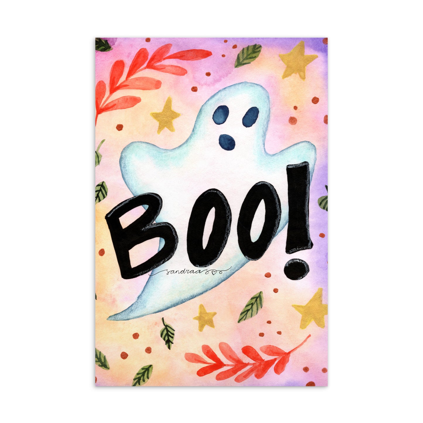 Standard Postcard - Boo! - Ghost - Halloween