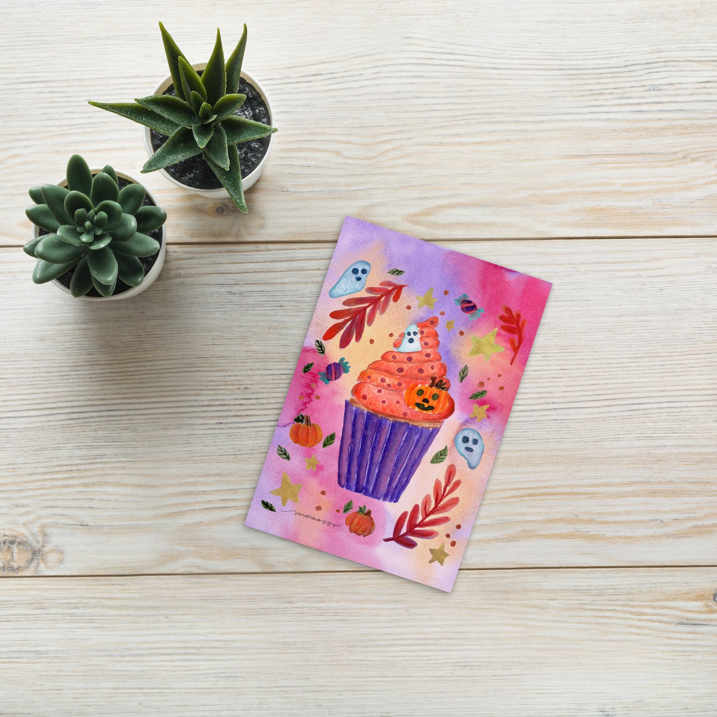 Standard Postcard – Halloween Cupcake 🎃🕸️