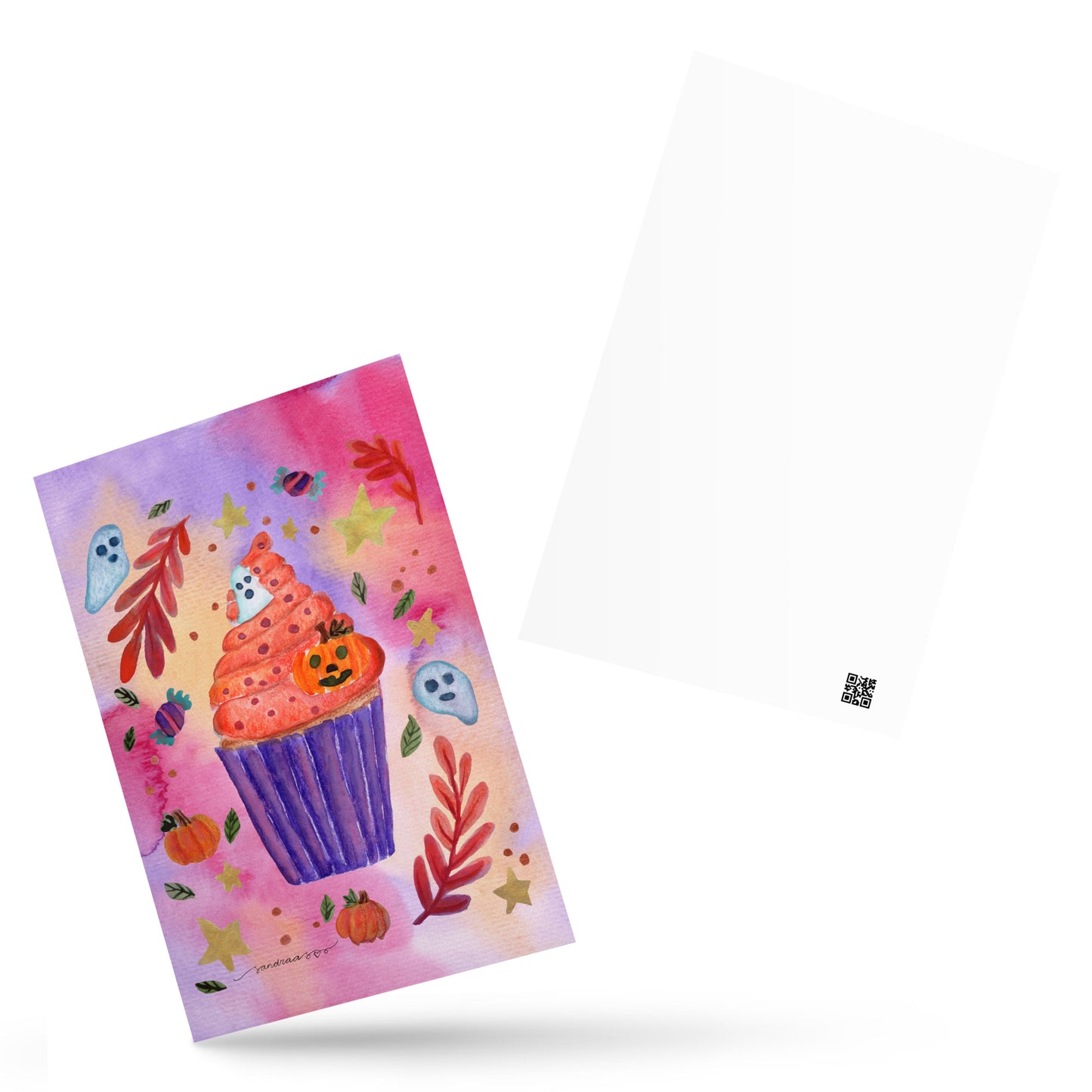 Standard Postcard – Halloween Cupcake 🎃🕸️