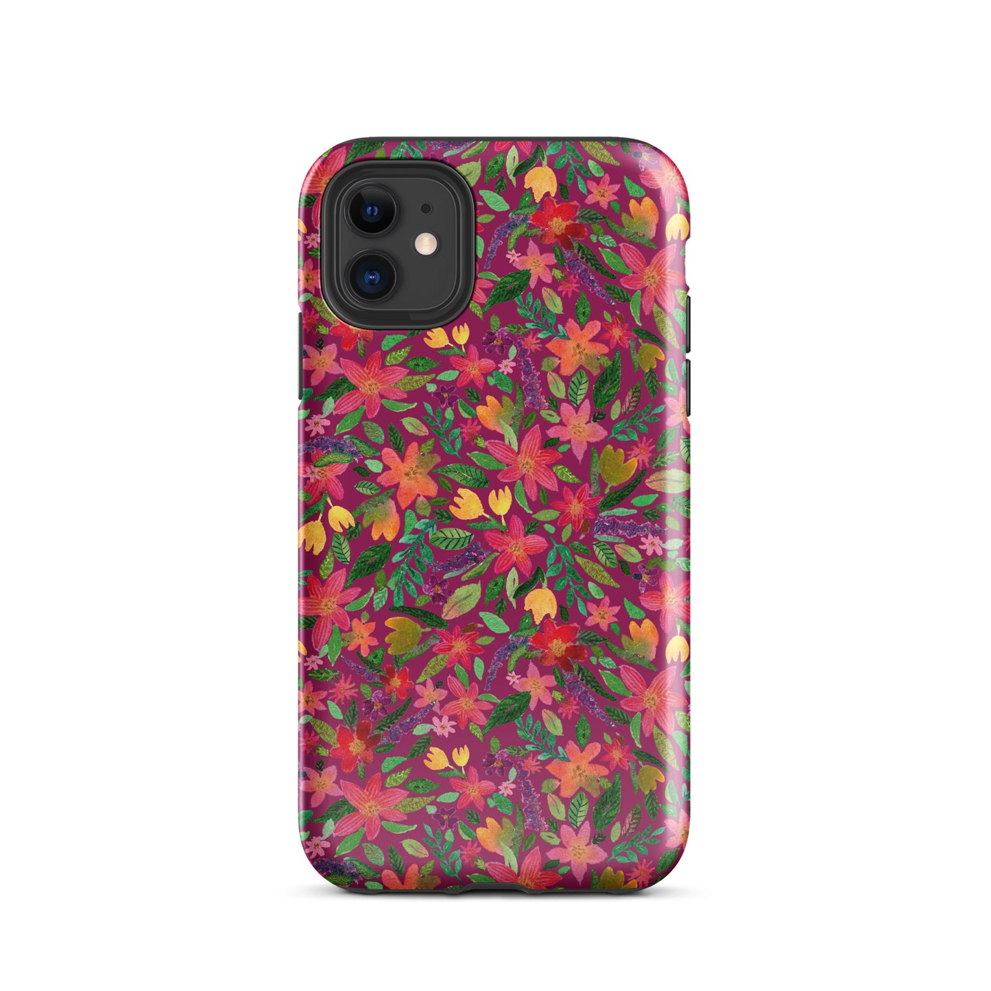 Tough Case for iPhone® - Dark Pink - Florals