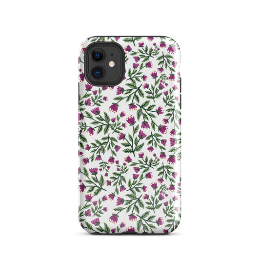 Tough Case for iPhone® - White Purple Flowers