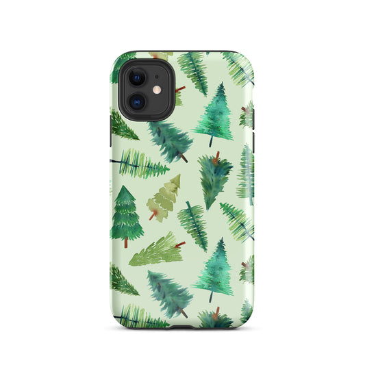 Tough Case for iPhone® - Light Green Christmas Trees