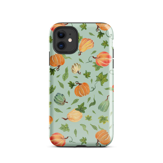 Tough Case for iPhone® - Pumpkins Pattern Green