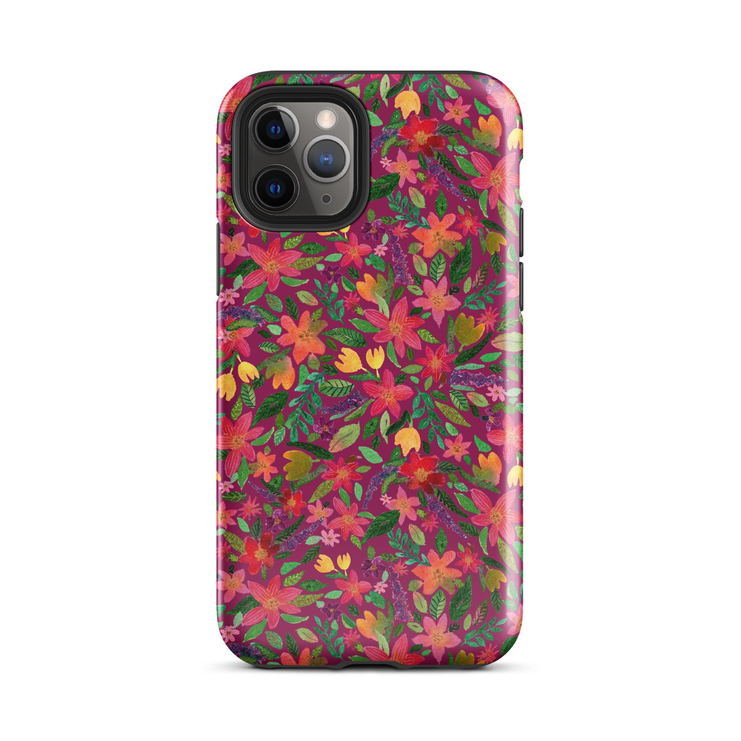 Tough Case for iPhone® - Dark Pink - Florals