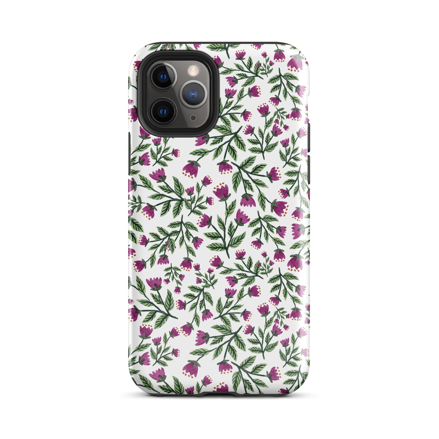 Tough Case for iPhone® - White Purple Flowers