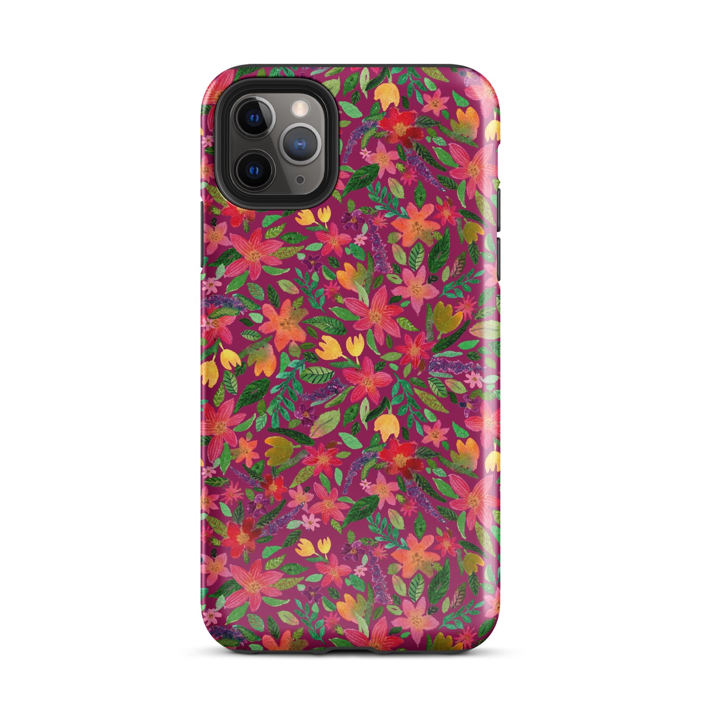 Tough Case for iPhone® - Dark Pink - Florals