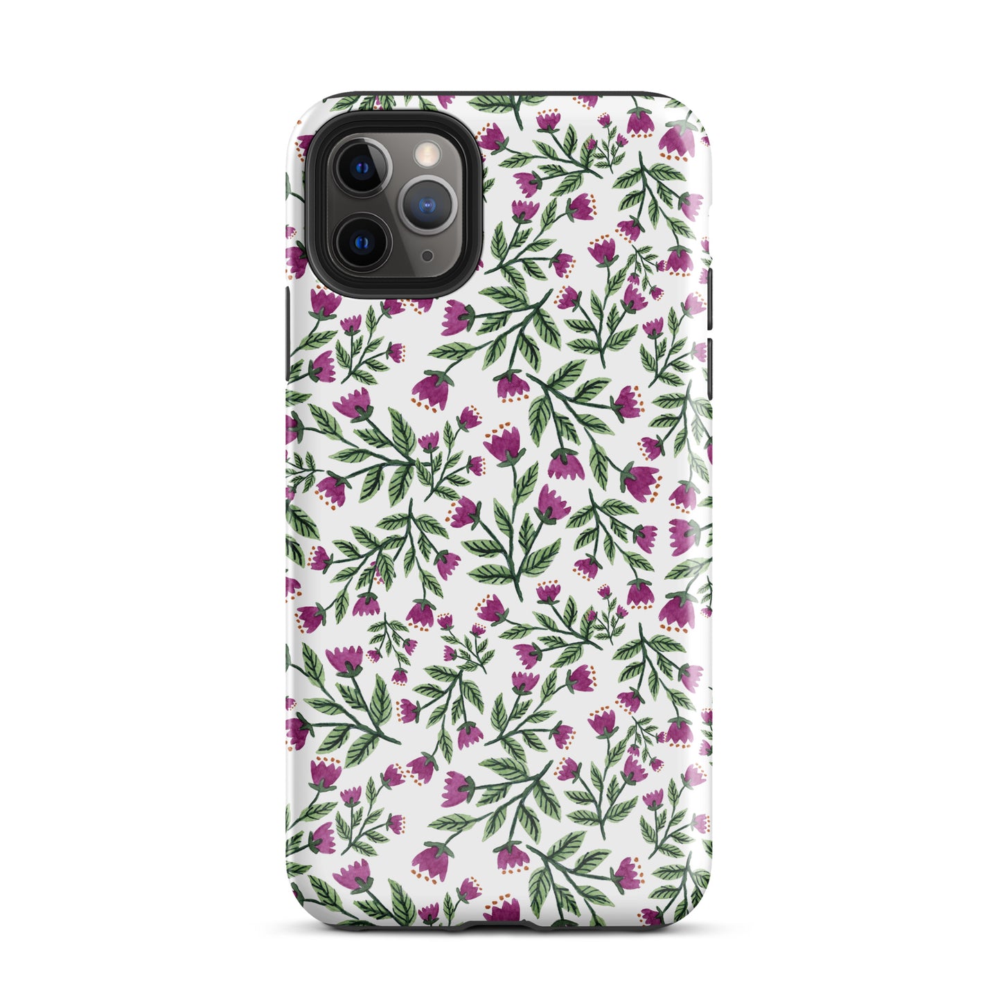 Tough Case for iPhone® - White Purple Flowers